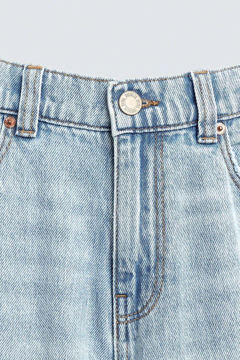 LOOSE FIT JEANS WITH MICKEY SILHOUETTE PATCH HARRY LAMBERT FOR ZARA X DISNEY