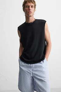 STRIPED RELAXED FIT SHORTS