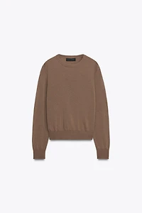 100% WOOL PLAIN KNIT SWEATER