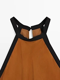 Midi dress with contrast layers