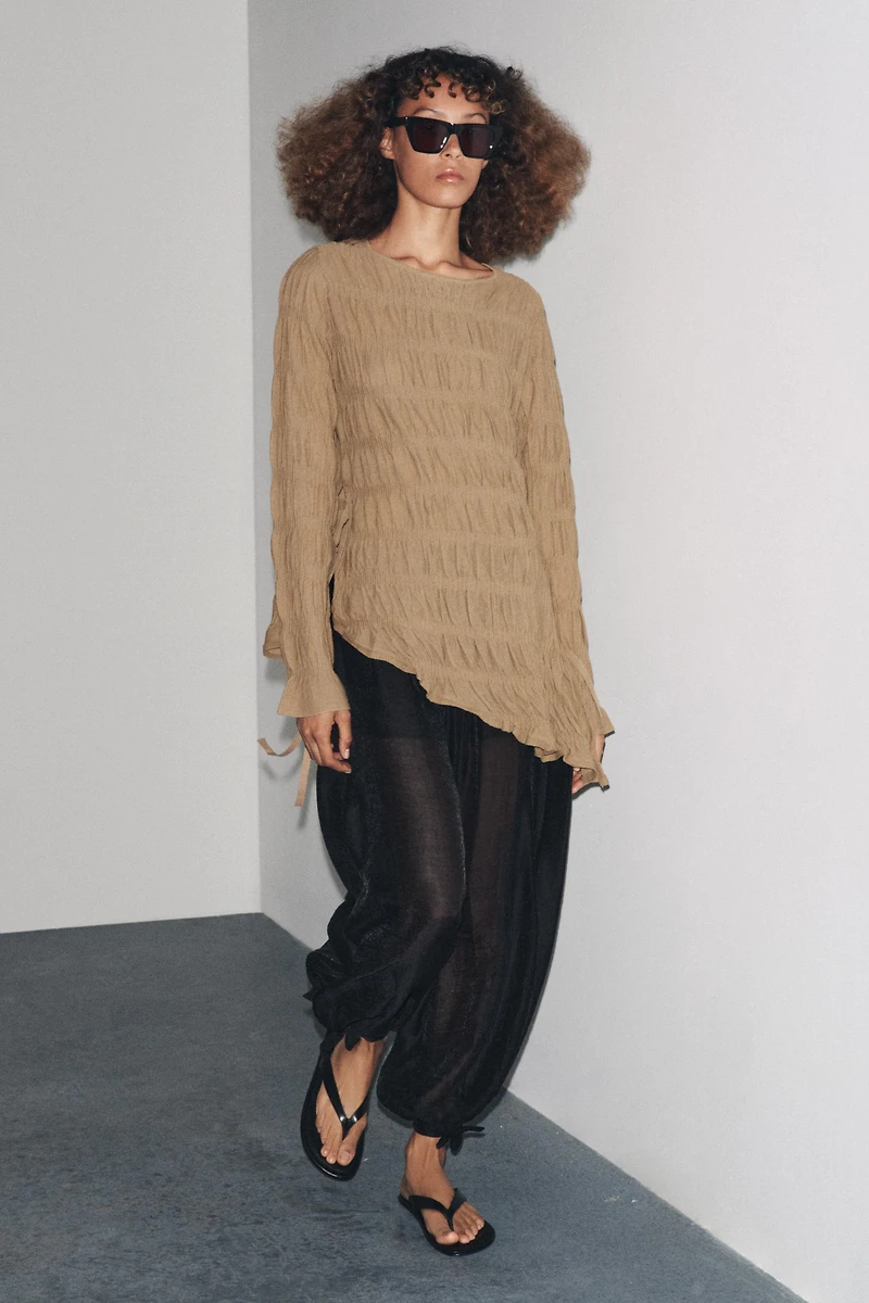TOP EN MAILLE PLISSÉE