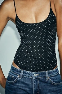 RHINESTONE POLYAMIDE BODYSUIT