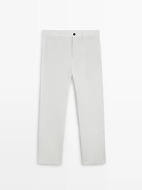 Pantalon tapered fit lin