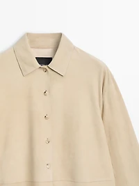 Suede leather shirt