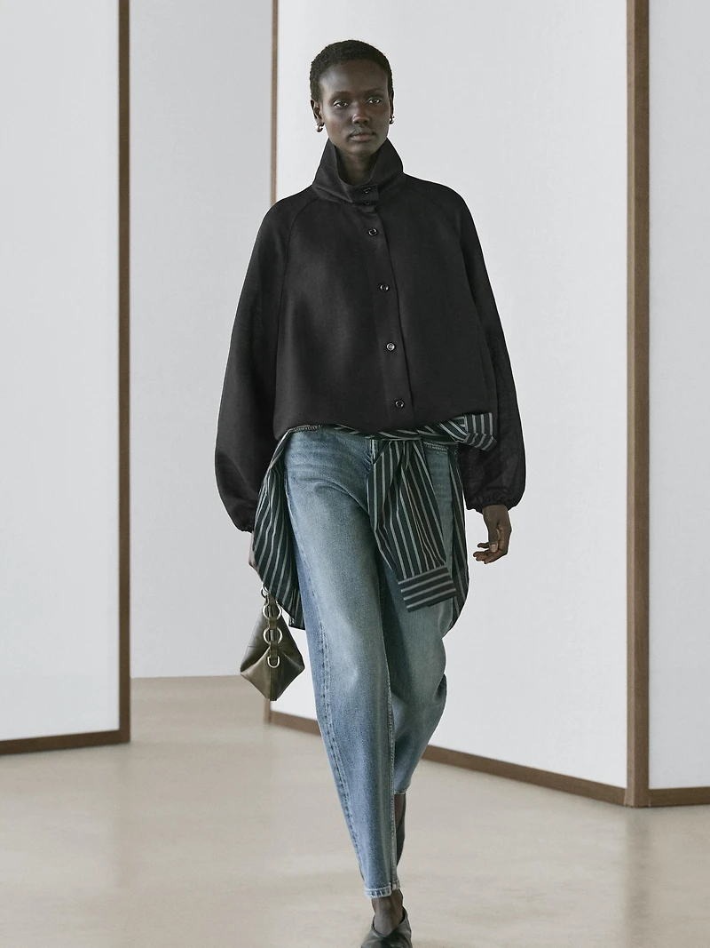 Linen and silk bomber jacket