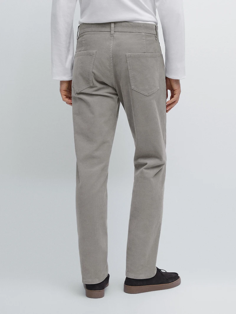 Slim fit corduroy denim trousers