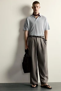 100% LINEN RELAXED FIT POLO SHIRT