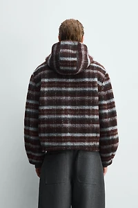 PLAID BOXY FIT JACKET WITH HOODIE