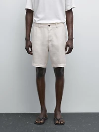 100% linen Bermuda shorts
