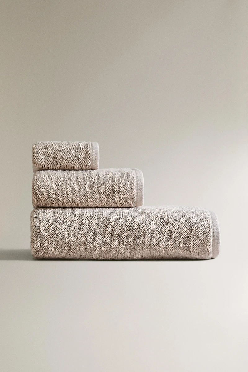 RICE STITCH COTTON BATH TOWEL