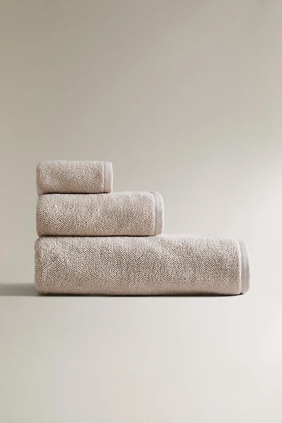 RICE STITCH COTTON BATH TOWEL