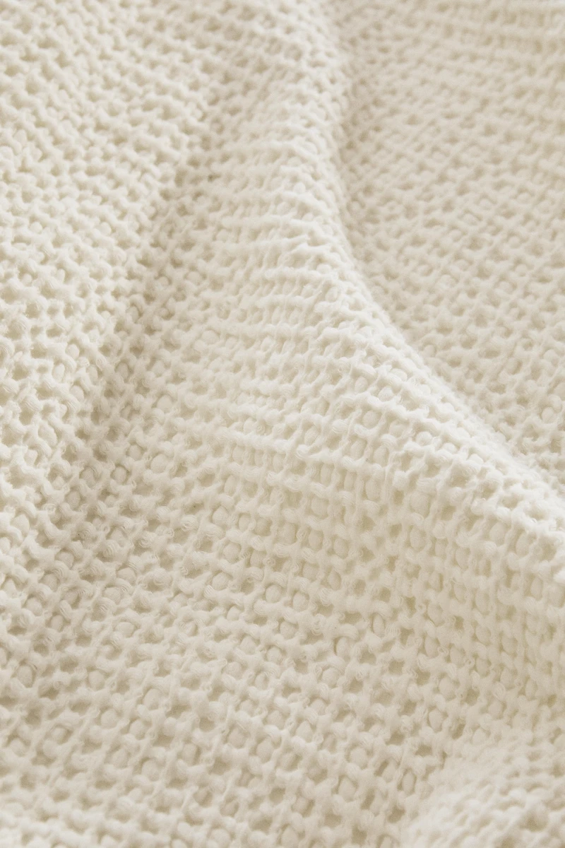 MINI WAFFLE-KNIT COTTON BEDSPREAD