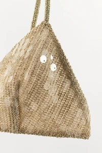 BRALETTE TRIANGULAIRE AVEC FIL MÉTALLISÉ ET PAILLETTES