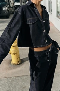 Z1975 SHORT DENIM SHIRT WITH FLAPS