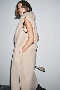 ZW COLLECTION FAUX FUR COLLAR VEST