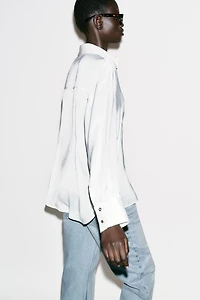 SATIN EFFECT SHIRT WITH MATCHING BUTTONS