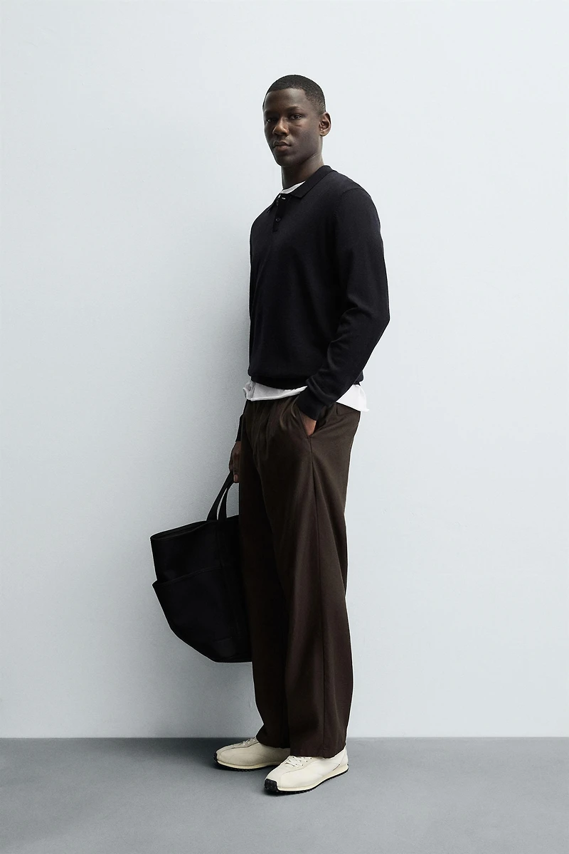100% WOOL KNIT POLO SHIRT