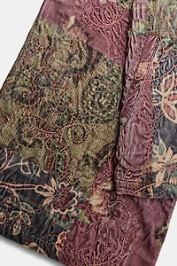 FLORAL PRINT VELVET KIMONO