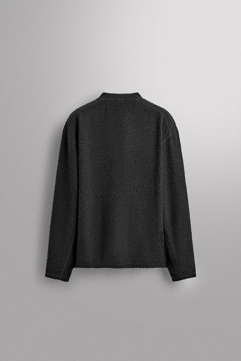TEXTURED WOOL BLEND SWEATSHIRT