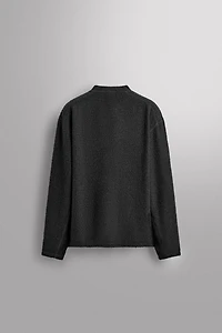 TEXTURED WOOL BLEND SWEATSHIRT