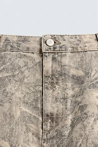 WASHED ABSTRACT PRINT RELAXED FIT SHORTS
