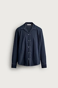 TEXTURED RELAXED FIT SHIRT WITH FROG FASTENINGS