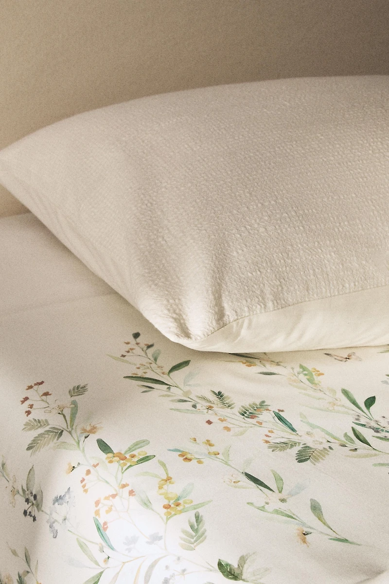 SATEEN LEAF AND FLOWER FLAT SHEET