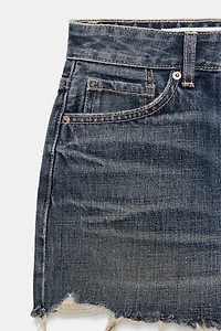 TRF RIPPED MID-RISE DENIM SHORTS
