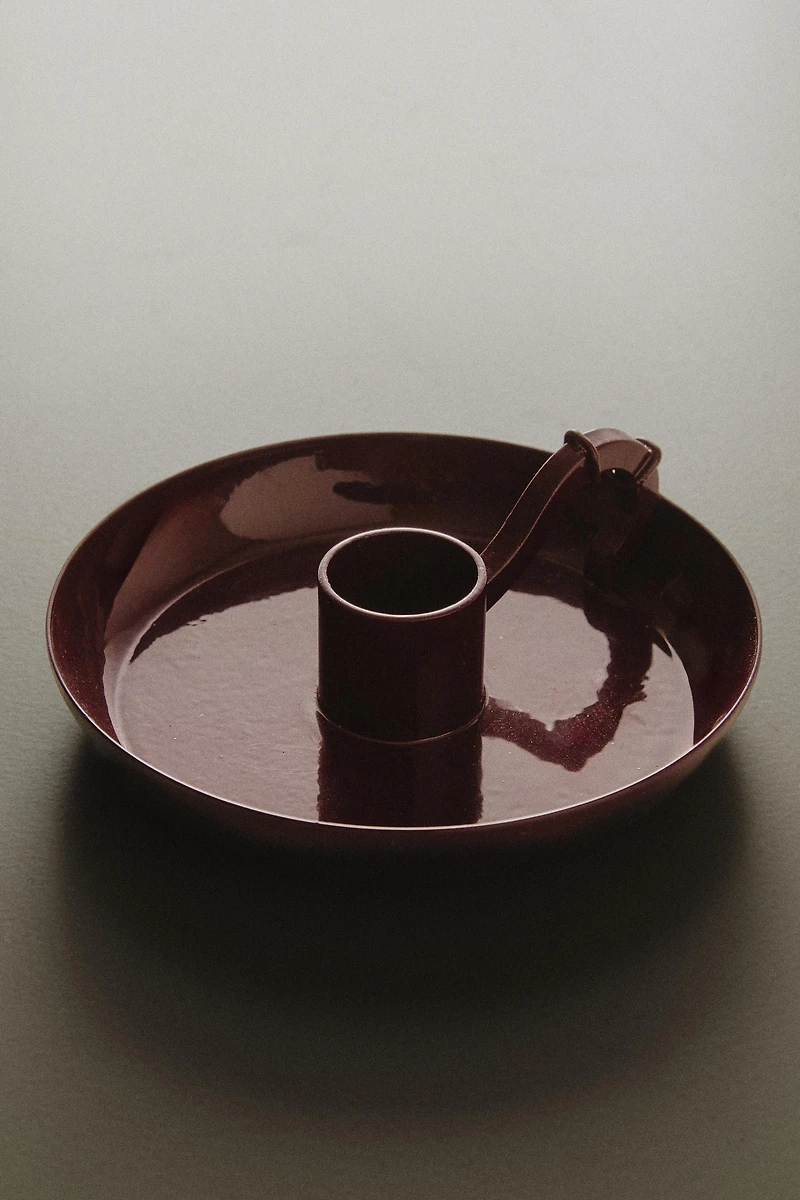 ROUND METAL CHRISTMAS CANDLESTICK