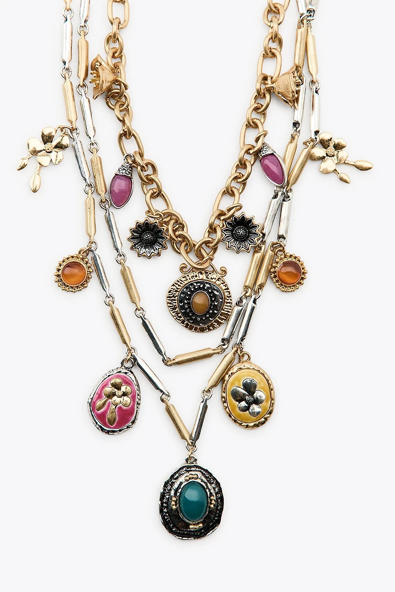 3-PACK OF COMBINED CHARM NECKLACES