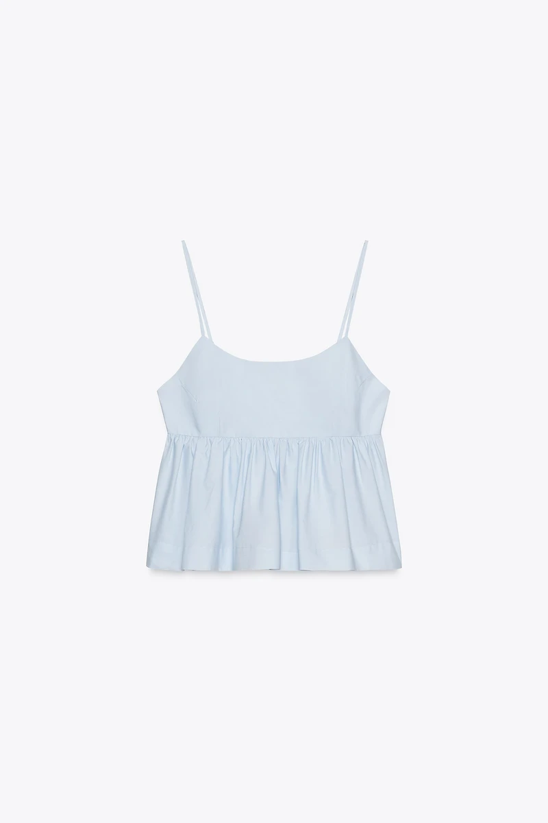 POPLIN PEPLUM TOP