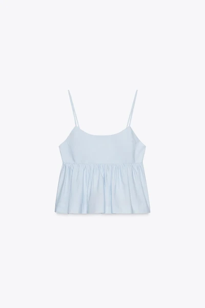POPLIN PEPLUM TOP