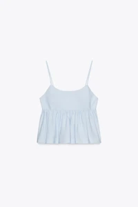 POPLIN PEPLUM TOP