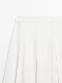Midi skirt with box pleats