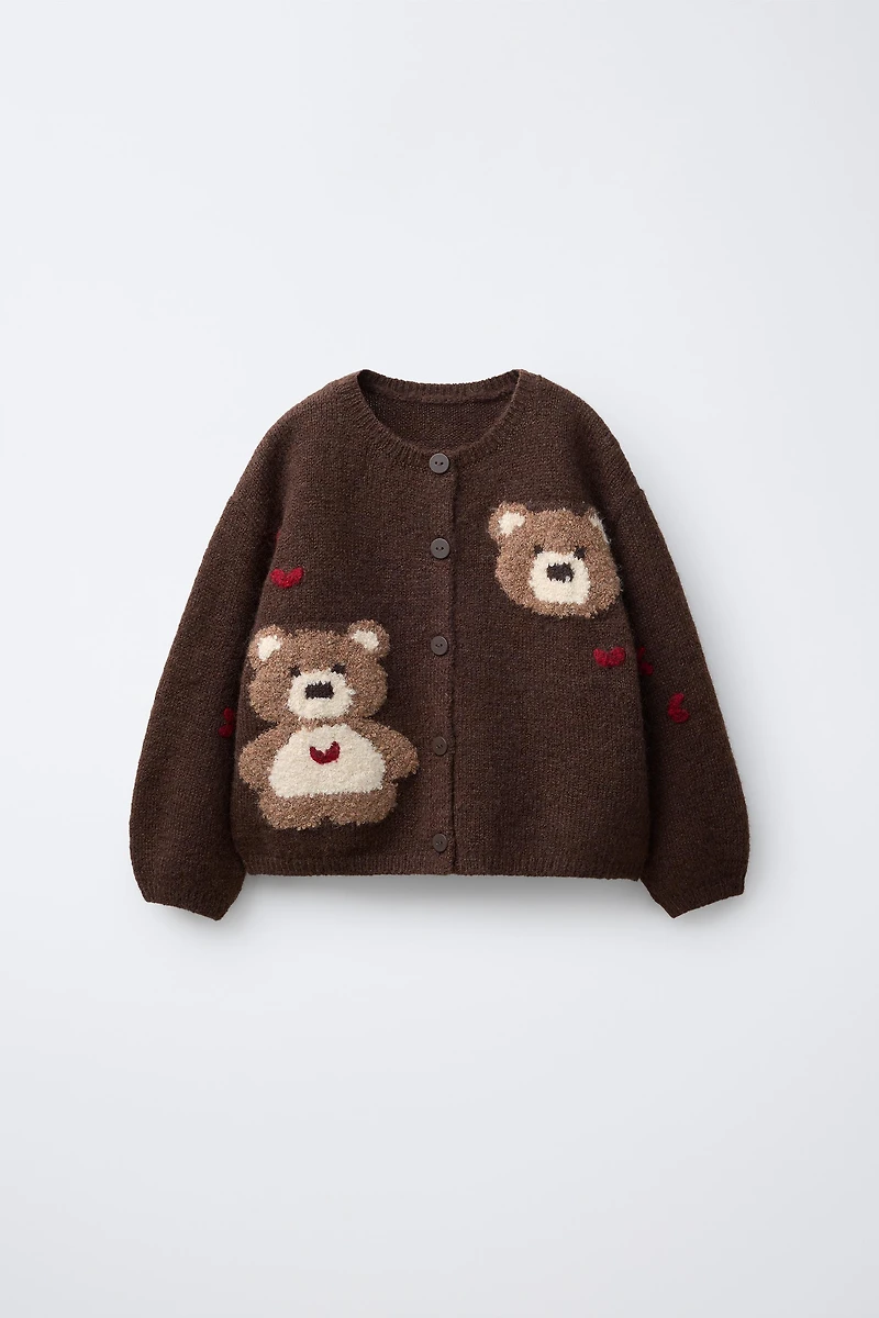 BEARS AND HEARTS CARDIGAN
