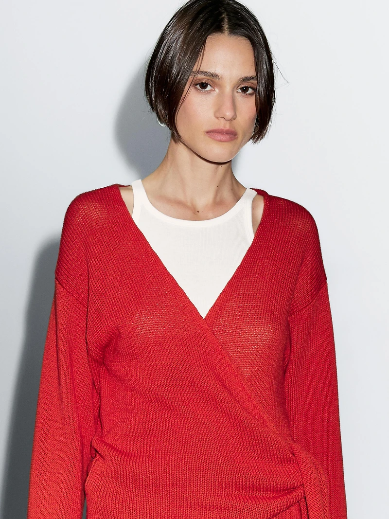 Cardigan ceinture fantaisie