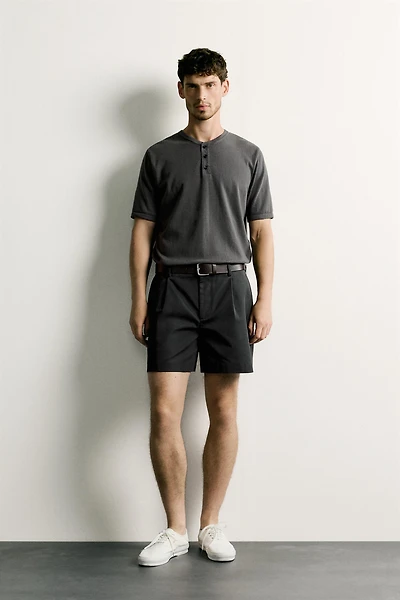 KNIT HENLEY T-SHIRT