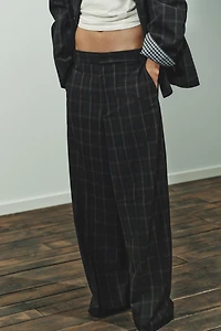 HIGH-WAISTED PLAID PANTS
