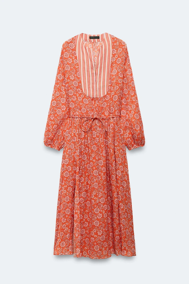 LIMITED EDITION RAMIE FLORAL KAFTAN DRESS