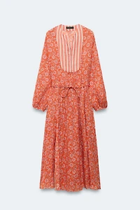 LIMITED EDITION RAMIE FLORAL KAFTAN DRESS