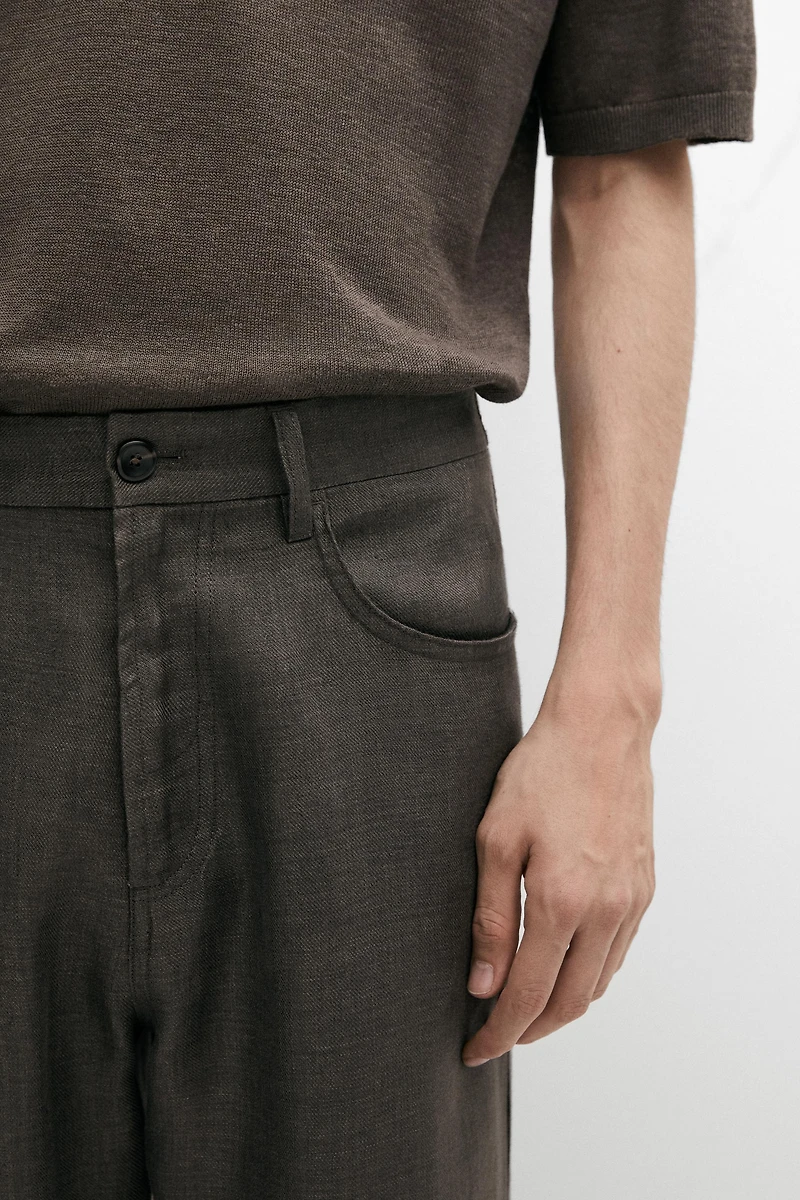Wide-leg linen trousers