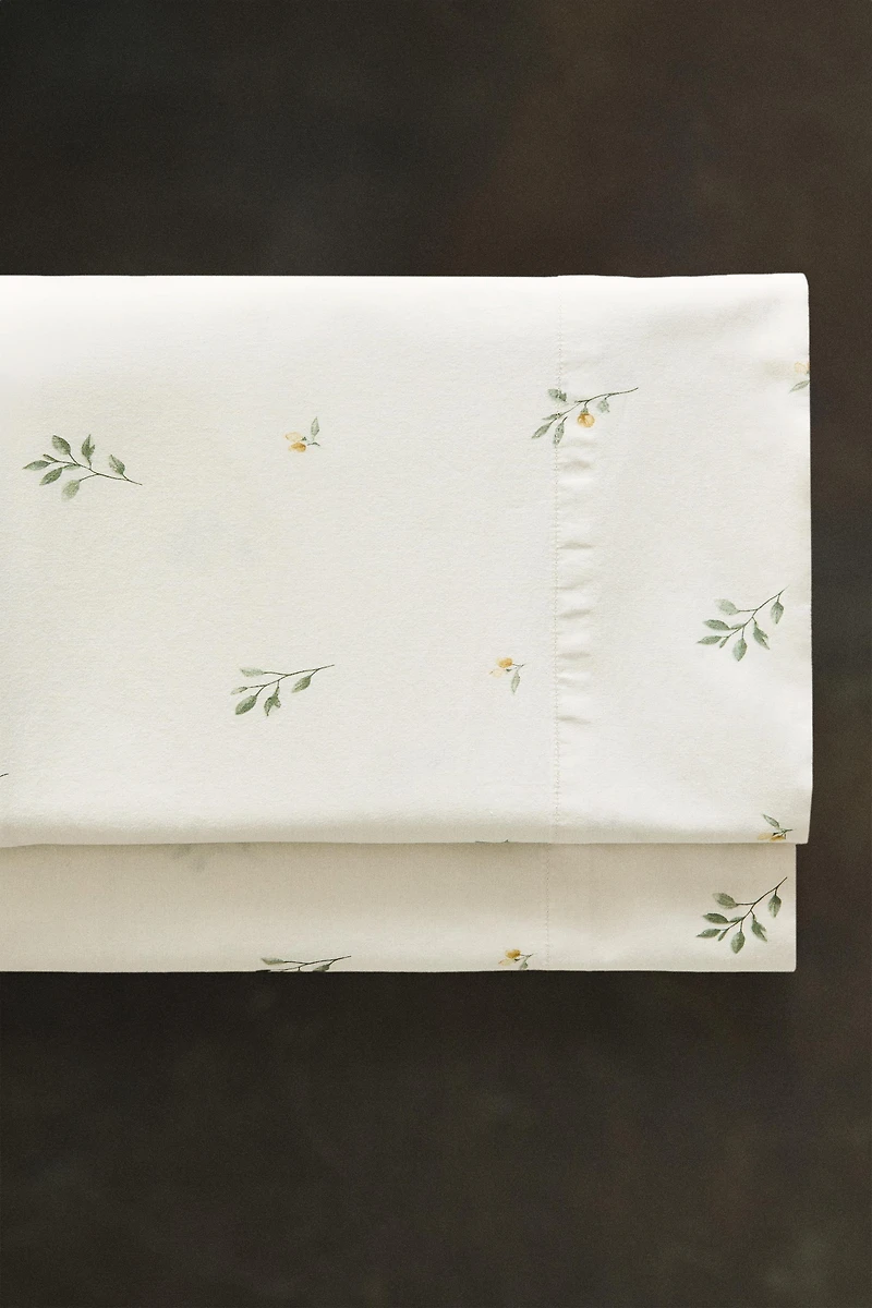 DRAP DE DESSUS IMPRIMÉ FEUILLES