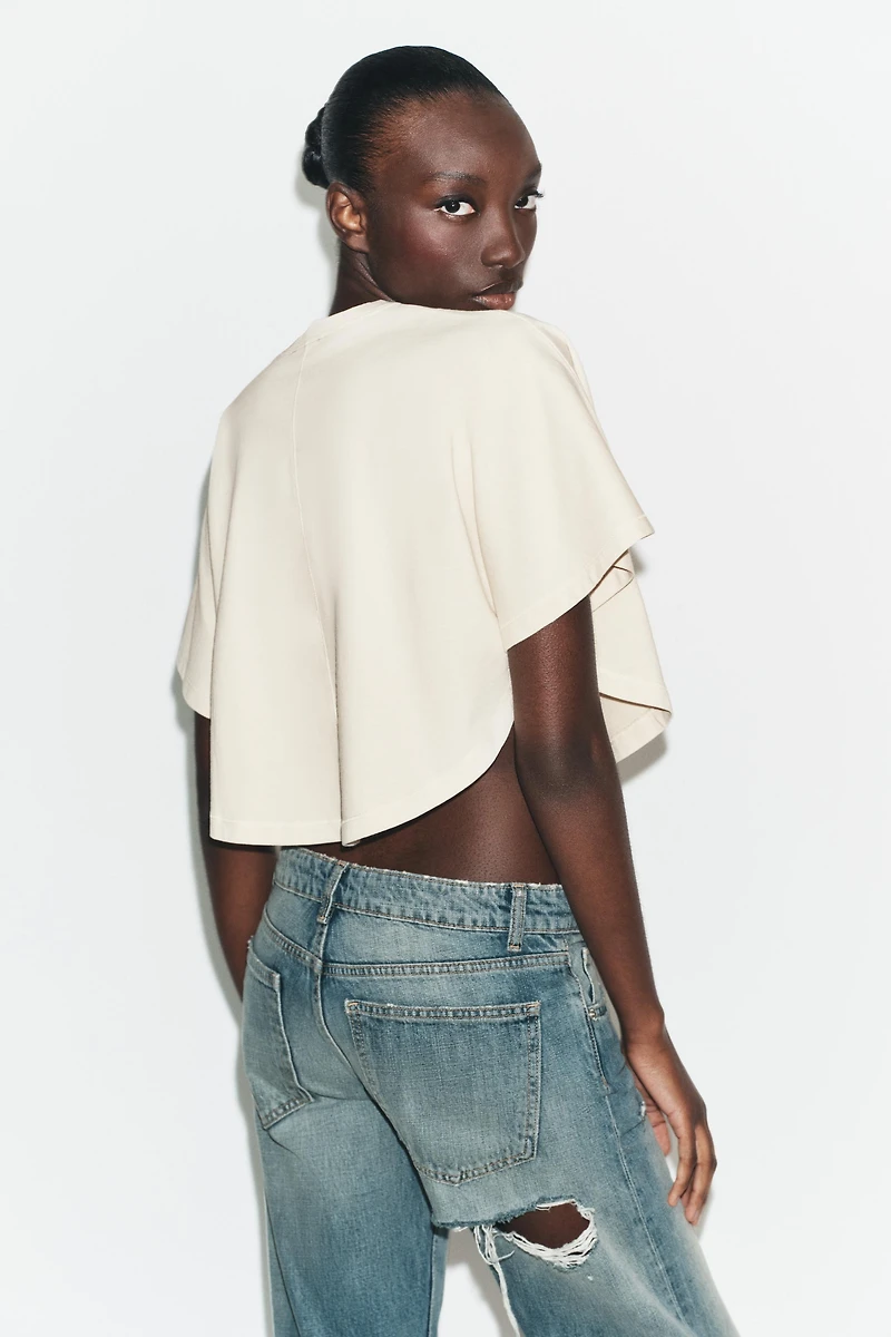 WASHED EFFECT CAPE TOP
