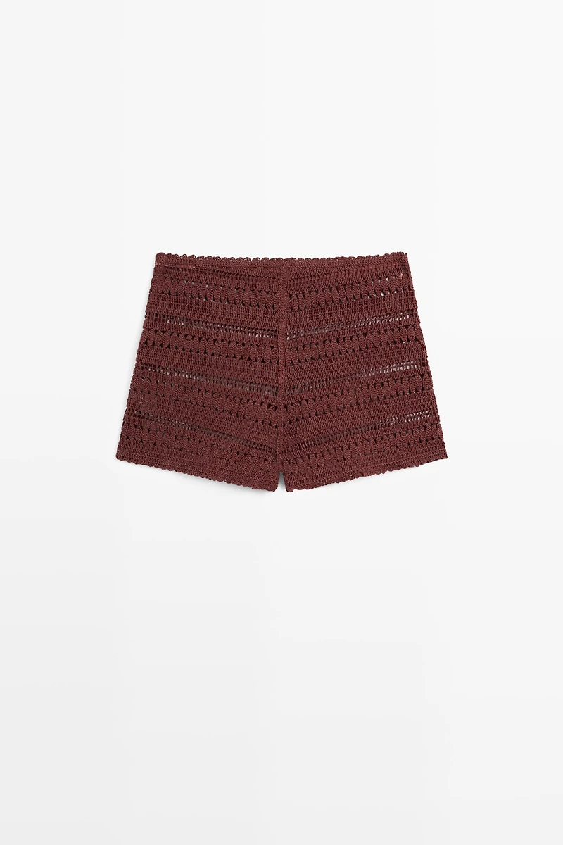 Cotton crochet shorts