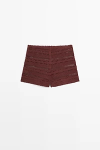 Cotton crochet shorts
