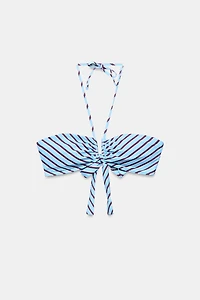 STRIPED BANDEAU BIKINI TOP