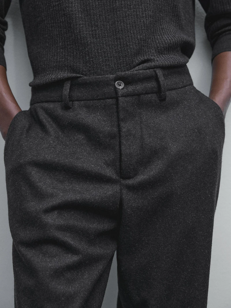 Wool blend suit trousers