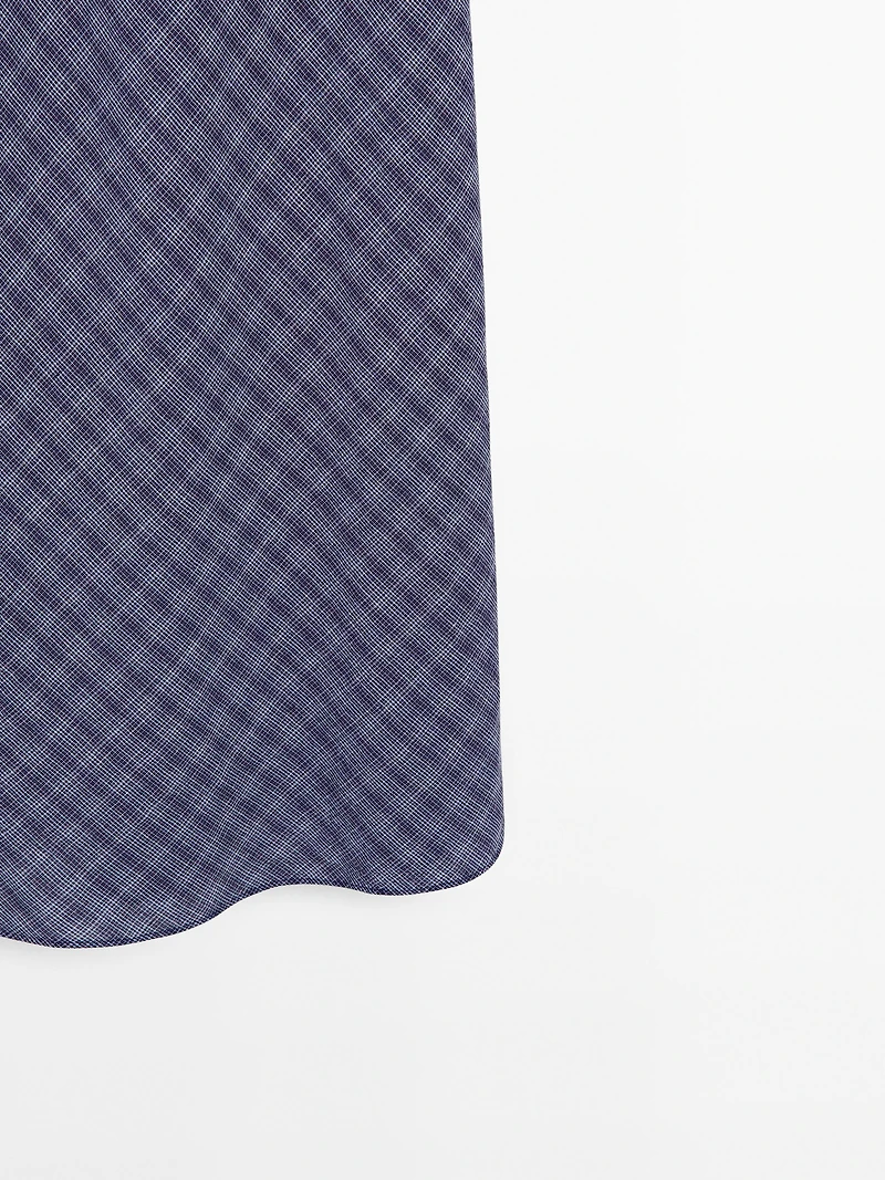 Long checked dress with back detail