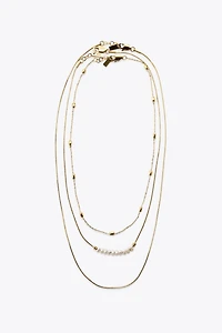 WATERPROOF 3-PACK CHAIN AND PEARL NECKLACES