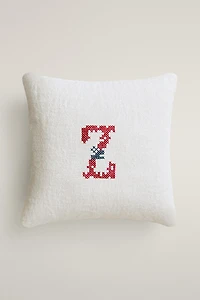 COUSSIN EN LIN BRODÉ LETTRE Z